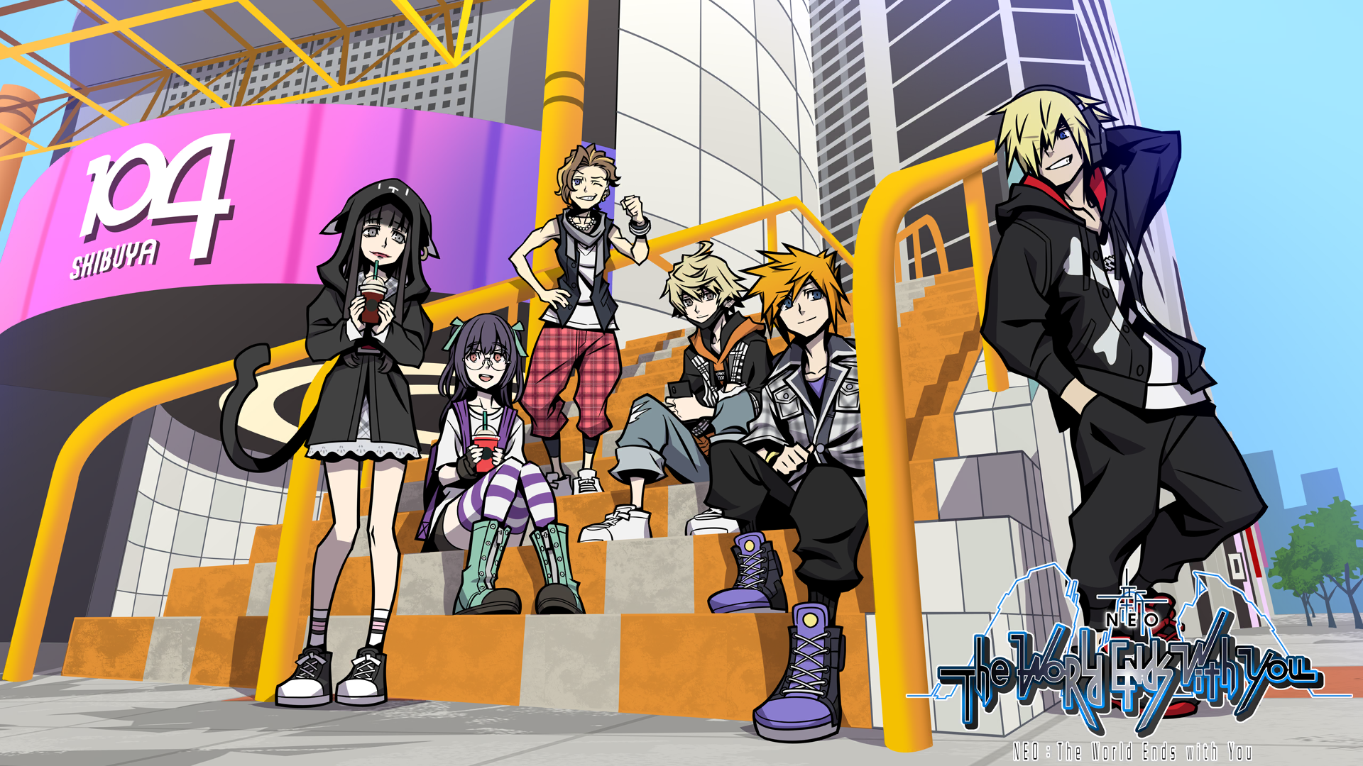 Official artwork of the main characters from Neo: The World Ends With You.